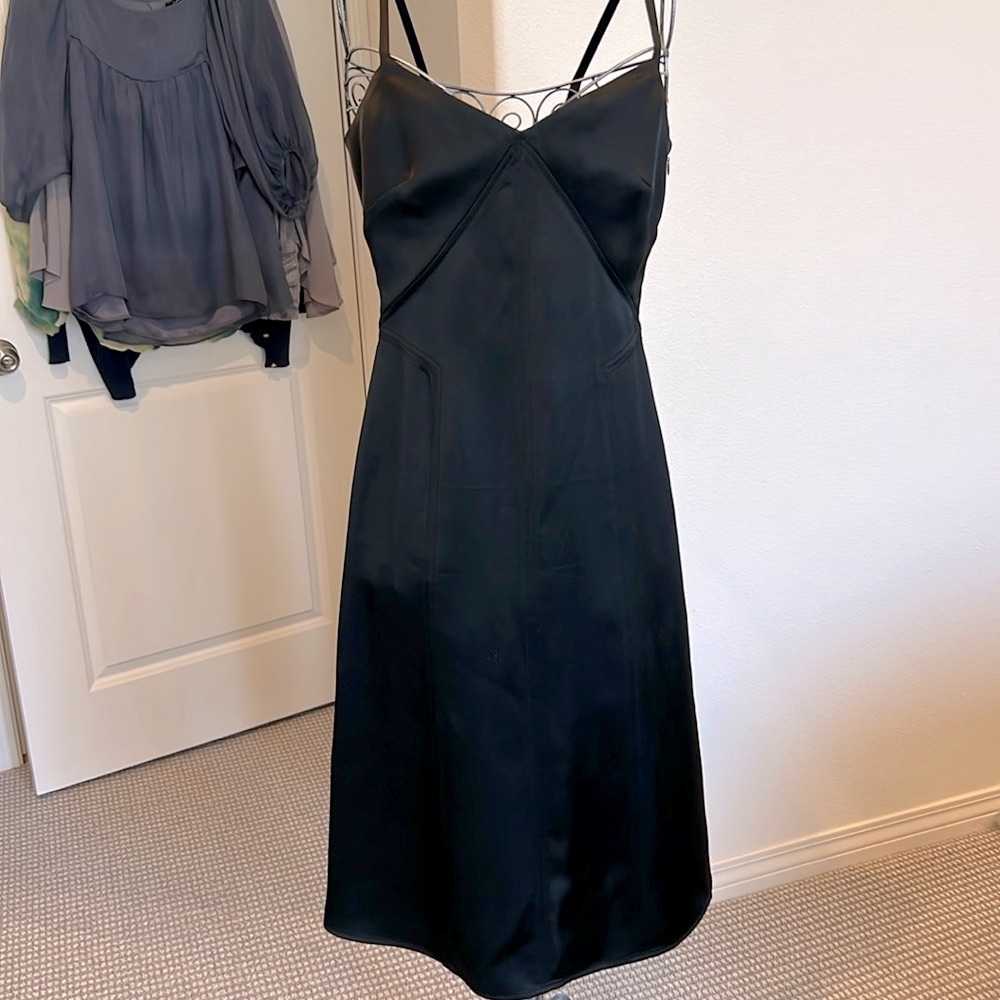 Calvin Klein A Line satin LBD size 2. EUC